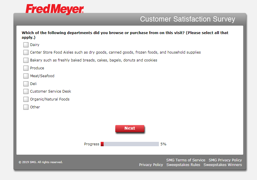 Choose items purchased - www.krogerfeedback.com
