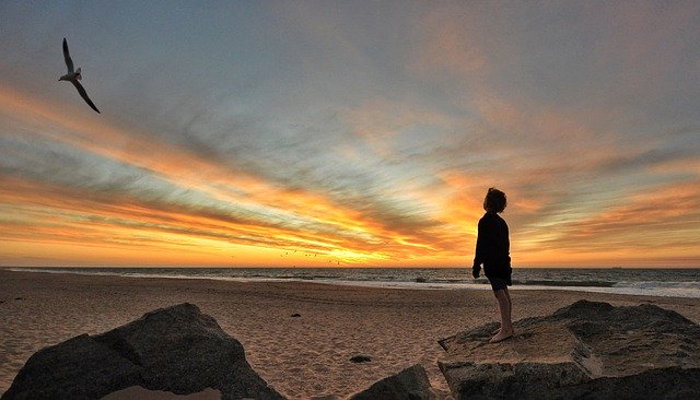 sunset, sky, boy sunset, sky, boy