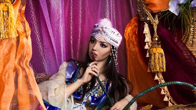 girl and hookah, eastern girl, harem