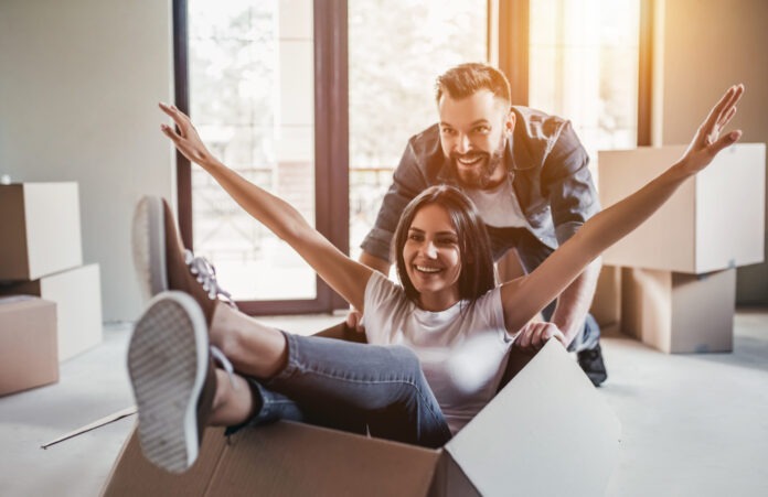 Couple moving in new house