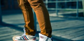 Skateboard, Sports Shoes, Shoelaces, Fun, Brown Pants