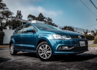blue Volkswagen Polo 5-door hatchback