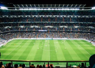 A picture containing building, game, stadium, net Description automatically generated