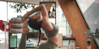 woman doing yoga