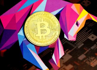 Cryptocurrency reforming the concept of the Music Industry pink and gold round ornament