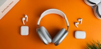 white and gray wireless headphones