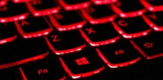 black and red laptop keyboard