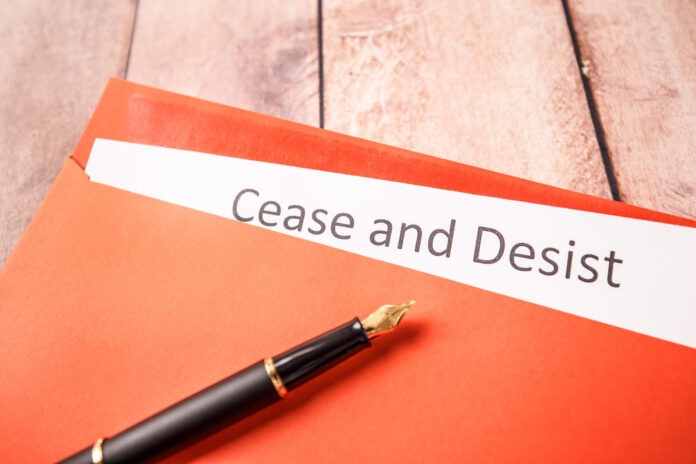 Сease and desist notice