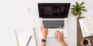 person using MacBook Pro