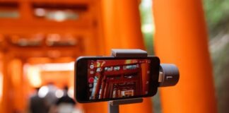 person taking picture of temple