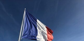 Yugoslavia flag under blue sky