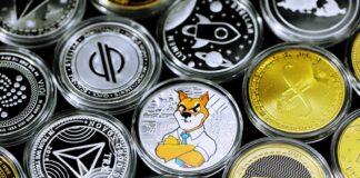 silver and gold round coins