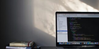 MacBook Pro showing programming language