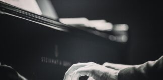 person playing piano