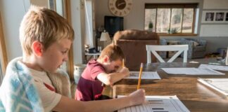boy in gray crew neck t-shirt reading book