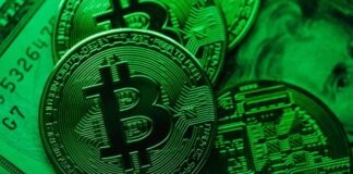 Silver and Green Round Coin