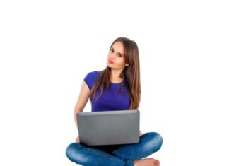 computer, notebook, young woman