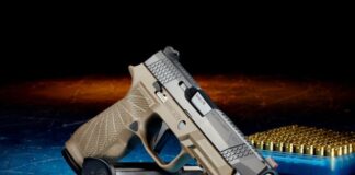 black and silver semi automatic pistol