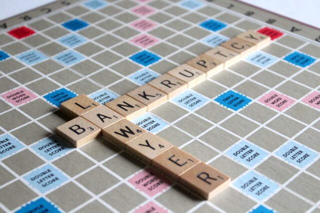 Photo by Melinda Gimpel bankruptcy letter scrabble