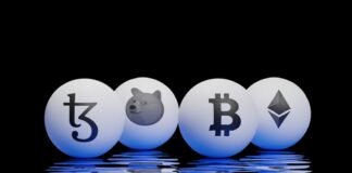 three eggs with bitcoins on them sitting next to each other