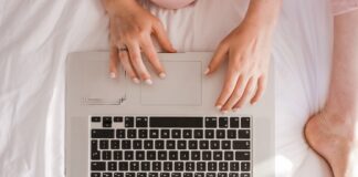woman using MacBook Pro