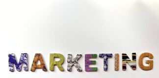 multicolored marketing freestanding letter