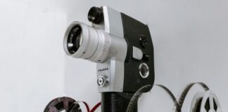 vintage gray and black camera