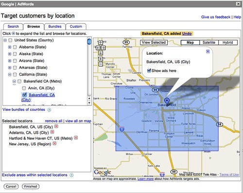 New Google AdWords Geo Targeting Interface