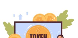 Free vector flat design cryptocurrency concept with computer