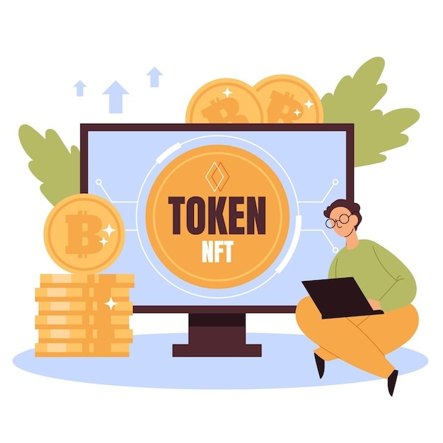 free-vector-flat-design-cryptocurrency-concept-wit Free vector flat design cryptocurrency concept with computer