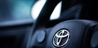 black toyota car steering wheel