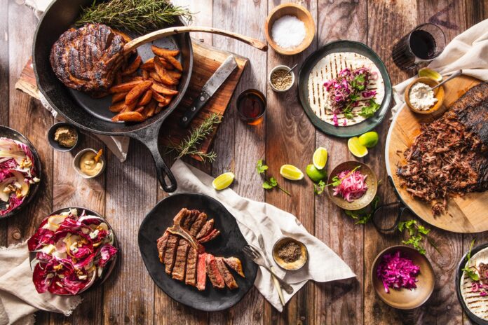 Photo by Madie Hamilton grilled meat on black pan