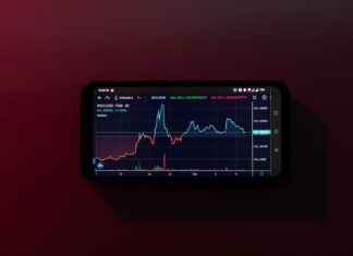 Tether and the Cryptocurrency Market Cycle a cell phone displaying a stock chart on a red background