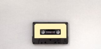 photo of black and brown cassette tape