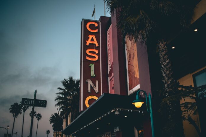 Photo by Adrian Trinkaus Casino marquee signage