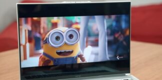 a laptop with a cartoon character on the screen