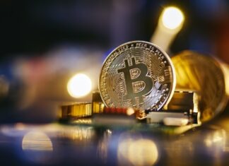 Learn More About the BTC Crash Game a bitcoin sitting on top of a computer chip