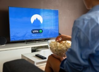 VPN for Streaming: The Ultimate Content Unblocking Tool black flat screen tv turned on displaying blue screen