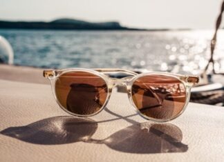 Find Your Sunglasses Inspiration from Friends! white framed brown lens sunglasses