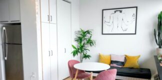 brown wooden chair near white wooden door