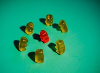 white and blue stones on blue surface