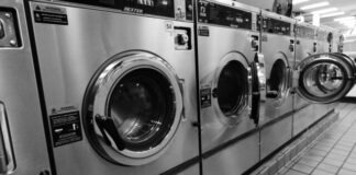 white front load washing machine