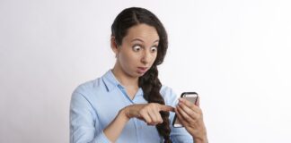 surprise, phone, anxious