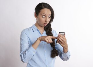 surprise, phone, anxious