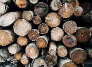 brown and black wood logs