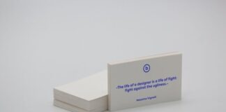 blue text on white paper