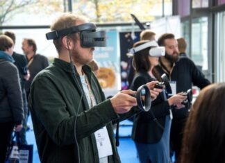 Breaking Free with Standalone VR: Unveiling Untethered Wonders & Limitless Possibilities person wearing VR smartphone headset inside room