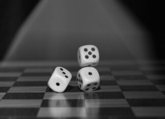 dice, game, monochrome