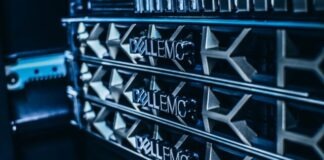 a close up of a server's nameplates on the side of a