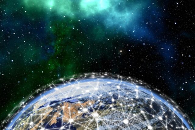 Photo by geralt network, earth, blockchain